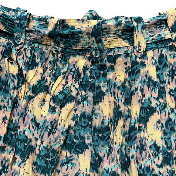 Ulla Johnson NWT 100% Silk Belted Pleated Floral Abstract Margot Shorts Size 4 - Picture 4 of 9